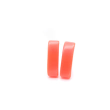 Load image into Gallery viewer, Neon Orange Moonglow Rectangle Stud Earrings