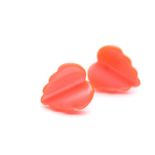 Load image into Gallery viewer, Bright Orange Moonglow Jagged Leaf Stud Earrings
