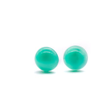 Load image into Gallery viewer, Green Moonglow Minimalist Retro Button Stud Earrings