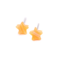 Load image into Gallery viewer, Amber Stripe Mini Star Stud Earrings