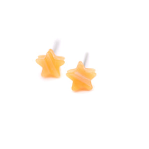 Amber Stripe Mini Star Stud Earrings