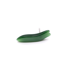 Load image into Gallery viewer, Forest Green Moonglow Squiggle Arrow Stud Earrings