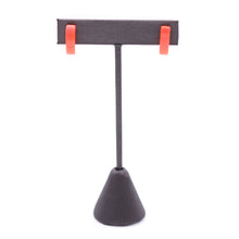 Load image into Gallery viewer, Neon Orange Moonglow Rectangle Stud Earrings