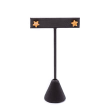 Load image into Gallery viewer, Amber Stripe Mini Star Stud Earrings