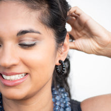 Load image into Gallery viewer, Tortoise Marbled Twisted Rope Hoop Earrings