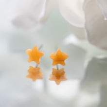 Load image into Gallery viewer, Amber Stripe Mini Star Stud Earrings