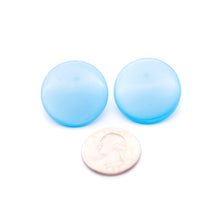 Load image into Gallery viewer, Cornflower Blue Moonglow Beveled Disc Stud Earrings