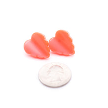 Load image into Gallery viewer, Bright Orange Moonglow Jagged Leaf Stud Earrings