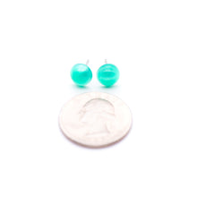 Load image into Gallery viewer, Green Moonglow Minimalist Retro Button Stud Earrings