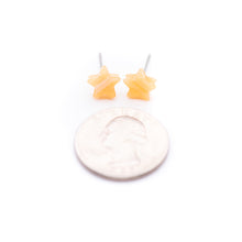 Load image into Gallery viewer, Amber Stripe Mini Star Stud Earrings