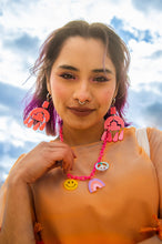 Load image into Gallery viewer, Colorful Statement Necklaces with Charms (Pink or Orange)