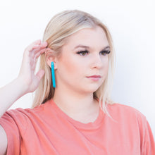 Load image into Gallery viewer, Turquoise Skinny Couture Stick Stud Earrings