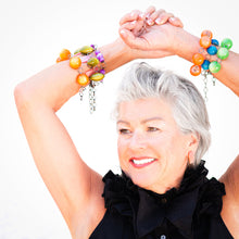 Load image into Gallery viewer, Chocolate Moonglow &amp; Gold Stations Bracelet