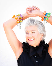 Load image into Gallery viewer, White Moonglow Round Stations Bracelet