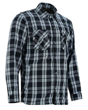 Load image into Gallery viewer, Checkered Men's Armored Black and White Flannel Shirt