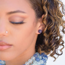 Load image into Gallery viewer, Navy Blue Lucite Ball Stud Earrings