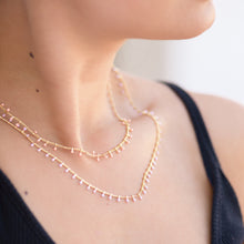 Load image into Gallery viewer, Peach Swiss Dot Gold Necklace