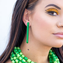 Load image into Gallery viewer, Green Couture Lucite Skinny Stick Stud Earrings