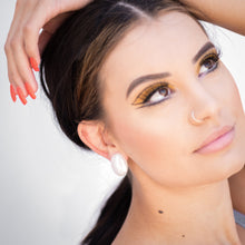 Load image into Gallery viewer, White Aurora Borealis Oval Stud Earrings