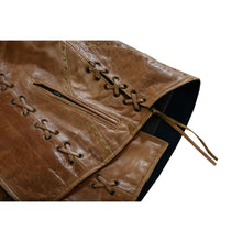 Load image into Gallery viewer, Women's Brown Zippered Vest with Lacing Details