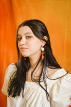 Load image into Gallery viewer, Orange Cream Flower Dangles