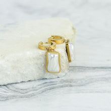 Load image into Gallery viewer, Pearl Titanium Earrings