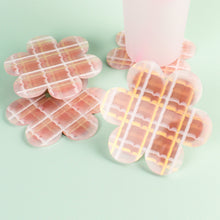 Load image into Gallery viewer, Plaid Flower Coasters