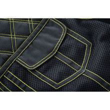 Load image into Gallery viewer, Nitro Rush Men's Black Mesh Textile Vest with Yellow Diamond Stitch