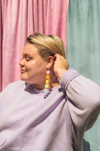 Load image into Gallery viewer, Pastel Rainbow Flower Statement Earrings