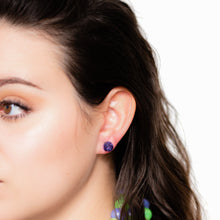 Load image into Gallery viewer, Clear Carved Lucite Rose Stud Earrings