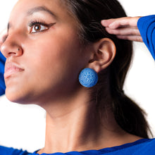 Load image into Gallery viewer, Orange &amp; White Heart Retro Button Stud Earrings