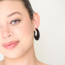 Load image into Gallery viewer, Cherry Red Frosted Mod Go Go Hoop Earrings