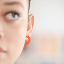 Load image into Gallery viewer, White Scalloped Mini Kit Hoop Earrings