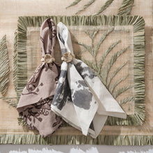 Load image into Gallery viewer, Garden print napkin, mocha, set of two