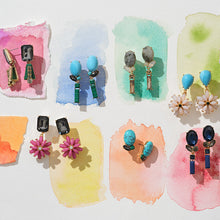 Load image into Gallery viewer, Rosebud earrings, turquoise