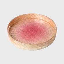 Load image into Gallery viewer, Large ombre capiz tray, pink