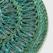 Load image into Gallery viewer, Loopy straw placemats, emerald, set of four