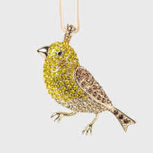 Load image into Gallery viewer, Sparkle canary hanging ornament, yellow