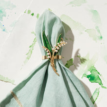 Load image into Gallery viewer, Lily of the valley skinny napkin rings, set of four