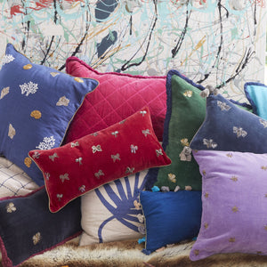 Bow Throw Pillow- Plush Red