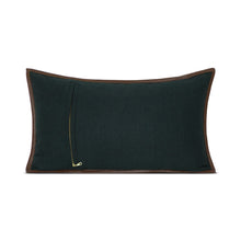 Load image into Gallery viewer, Dark Green Chevron Wool Throw Pillow Cover