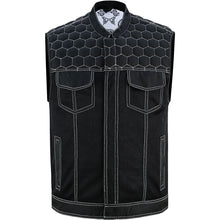Load image into Gallery viewer, Men's Black Mesh Textile Vest with White Paisley Liner