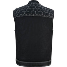 Load image into Gallery viewer, Men's Black Mesh Textile Vest with White Paisley Liner