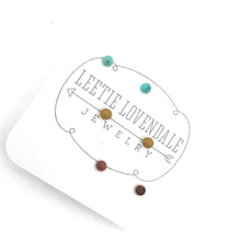 Load image into Gallery viewer, Teal &amp; Terracotta Coral Tiny Stud Earrings Set