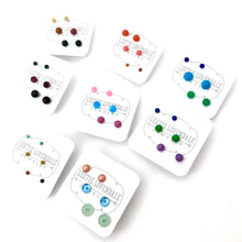 Load image into Gallery viewer, Teal &amp; Terracotta Coral Tiny Stud Earrings Set