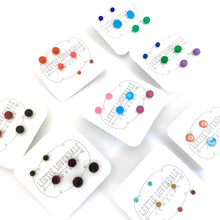 Load image into Gallery viewer, Teal &amp; Terracotta Coral Tiny Stud Earrings Set
