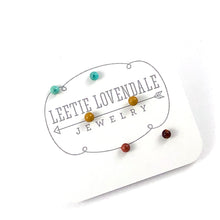 Load image into Gallery viewer, Teal &amp; Terracotta Coral Tiny Stud Earrings Set