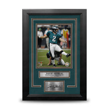 Load image into Gallery viewer, David Akers Kicking Action Philadelphia Eagles 8x10 Framed Football Photo with Engraved Autograph