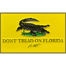 Load image into Gallery viewer, GL1-006 Florida Governor Ron DeSantis inspired Don't Tread on Florida 2nd Amendment Police Thin Blue Line Flag Challenge Coin