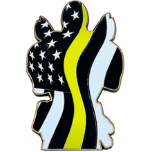 Load image into Gallery viewer, DL7-09 for Deadpool inspired 911 Dispatcher Thin Gold Line Yellow